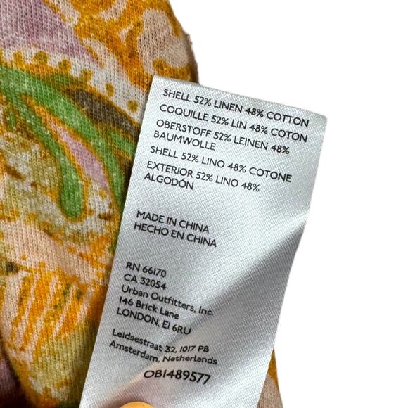 Anthropologie Pilcro Split Back Swing Tee Medium New Paisley Floral Print Yellow - Picture 7 of 7